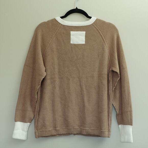 NWT Fashion Womens Ribbed Cardigan Sweater Viscose Button Front Brown Size S - Picture 6 of 6